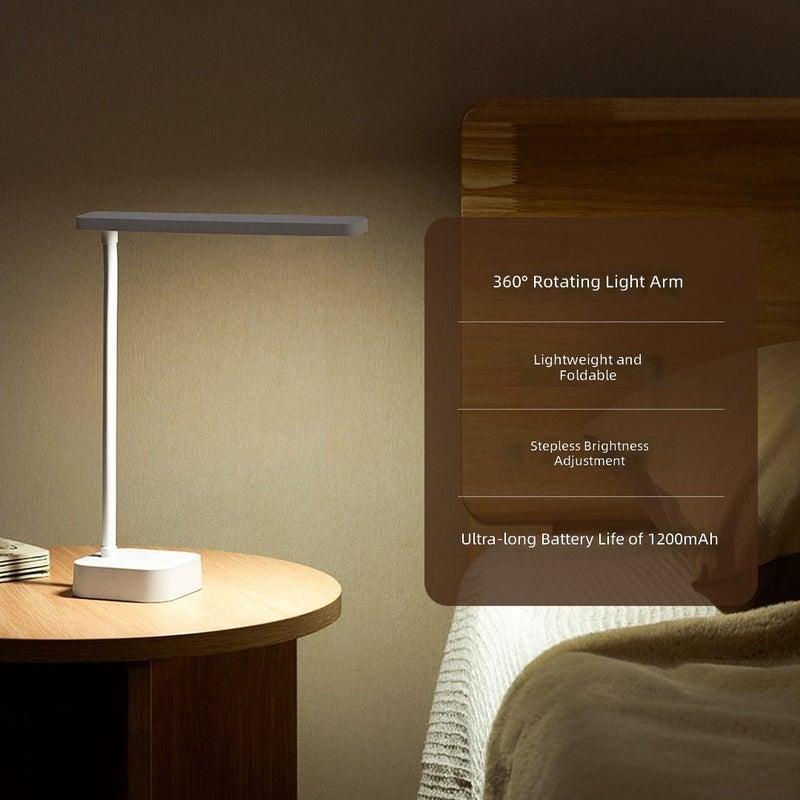 Yeelight LED Desk Lamp, Foldable Rechargeable Bedside Reading Light for Study, Dorm, Bedroom, Touch Control, 360° Adjustable - Image 1