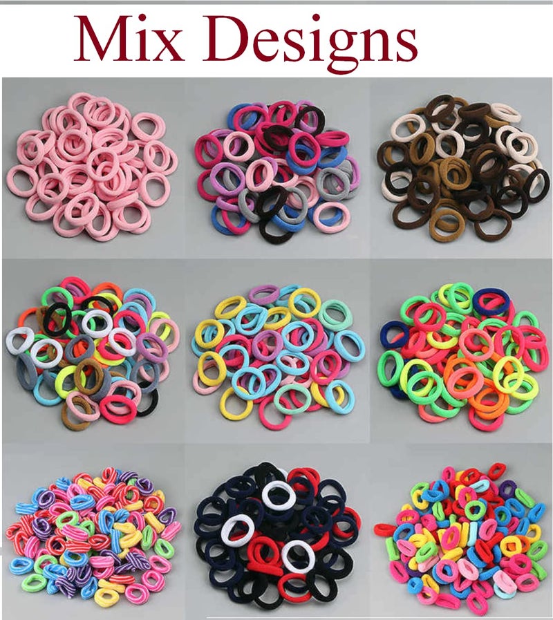 MANODHRUVA 100pcs Multi Color Hair Holder Hair Tie Soft Tiny Small Elastic Rubber Hair Bands Braiding for Kids Girls, Pack of 100 Rubberbands - Image 2