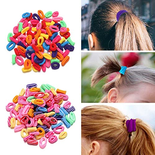MANODHRUVA 100pcs Multi Color Hair Holder Hair Tie Soft Tiny Small Elastic Rubber Hair Bands Braiding for Kids Girls, Pack of 100 Rubberbands - Image 3