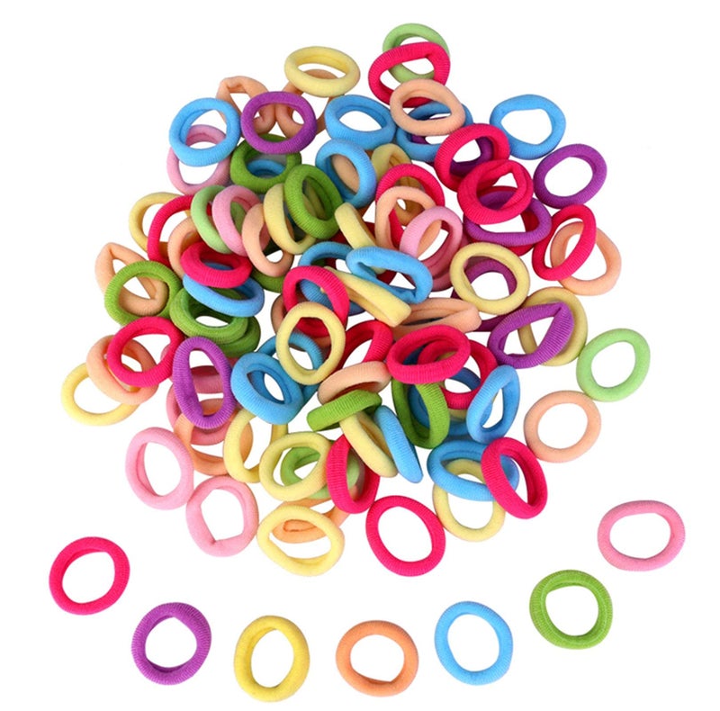 MANODHRUVA 100pcs Multi Color Hair Holder Hair Tie Soft Tiny Small Elastic Rubber Hair Bands Braiding for Kids Girls, Pack of 100 Rubberbands - Image 4