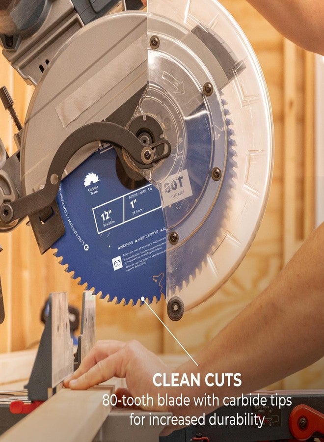 Kreg 12" SureCut Fine Finishing 80-Tooth Saw Blade - Carbide-Tipped Blade - For Miter & Table Saws - Smooth, Quiet Operation for Cabinetry & Trim - User-Friendly Woodworking - KSB12FF80 - Image 5