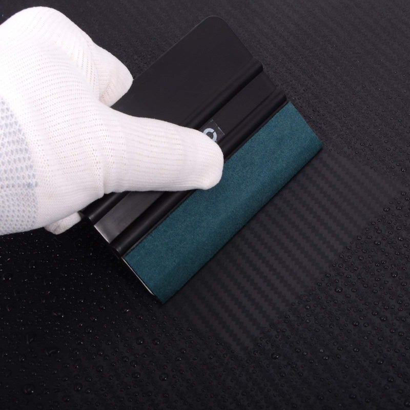 FOSHIO Vinyl Wrap Squeegee 4 Inch with Micro Fiber Suede Felt Edge, Scraper for Window Tinting, Sign Making and Sticker Wrap Application Tools, Pack of 3 Black Felt Squeegee for Vinyl - Image 2