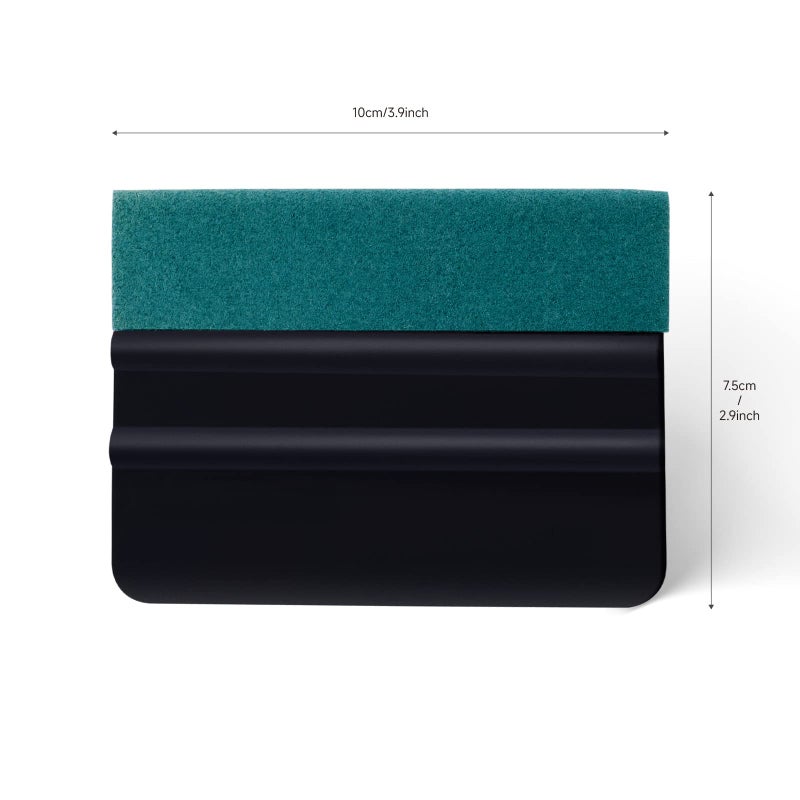 FOSHIO Vinyl Wrap Squeegee 4 Inch with Micro Fiber Suede Felt Edge, Scraper for Window Tinting, Sign Making and Sticker Wrap Application Tools, Pack of 3 Black Felt Squeegee for Vinyl - Image 3