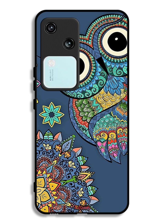 Tolwak غطاء واقي لهاتف Vivo S18 5G بتصميم بومة زهرية - Image 1