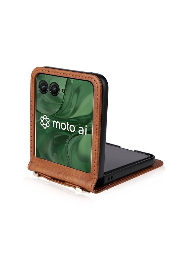 اس-توب جراب لهاتف Motorola Razr 50 Ultra، جراب هاتف قابل للطي مصنوع من مادة البولي يوريثان، وحقيبة بطاقات كروس بودي - Image 3