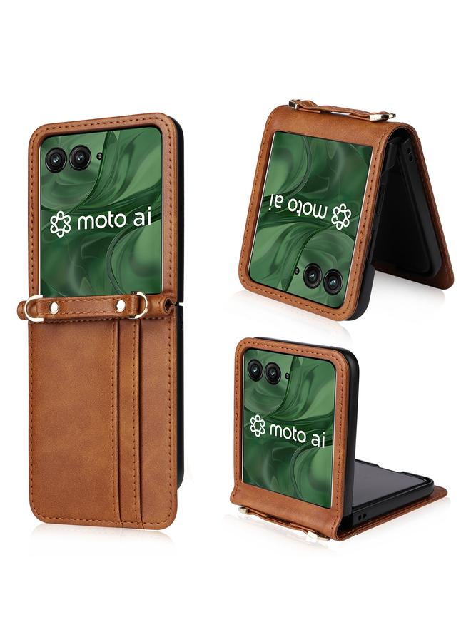 اس-توب جراب لهاتف Motorola Razr 50 Ultra، جراب هاتف قابل للطي مصنوع من مادة البولي يوريثان، وحقيبة بطاقات كروس بودي - Image 1