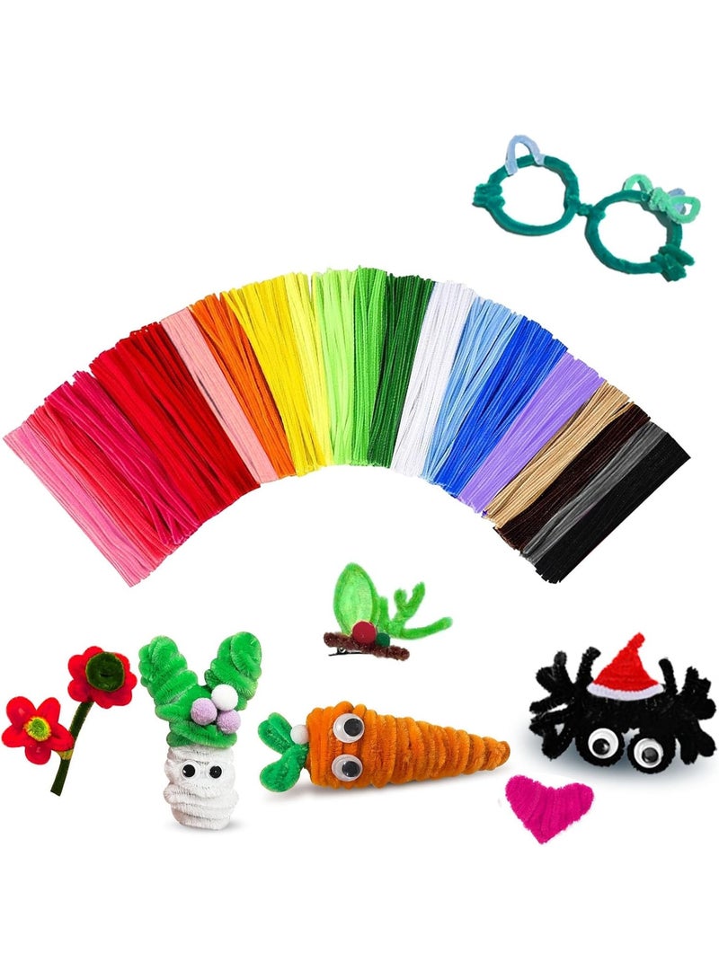 مجموعة أعواد تشكيل ملونة 30 قطعة – خيوط شنيون مرنة 6مم×12 بوصة للحرف اليدوية وأعمال DIY للأطفال والكبار، أدوات فنية لتزيين المنزل وصنع الهدايا والألعاب التعليمية - Image 1