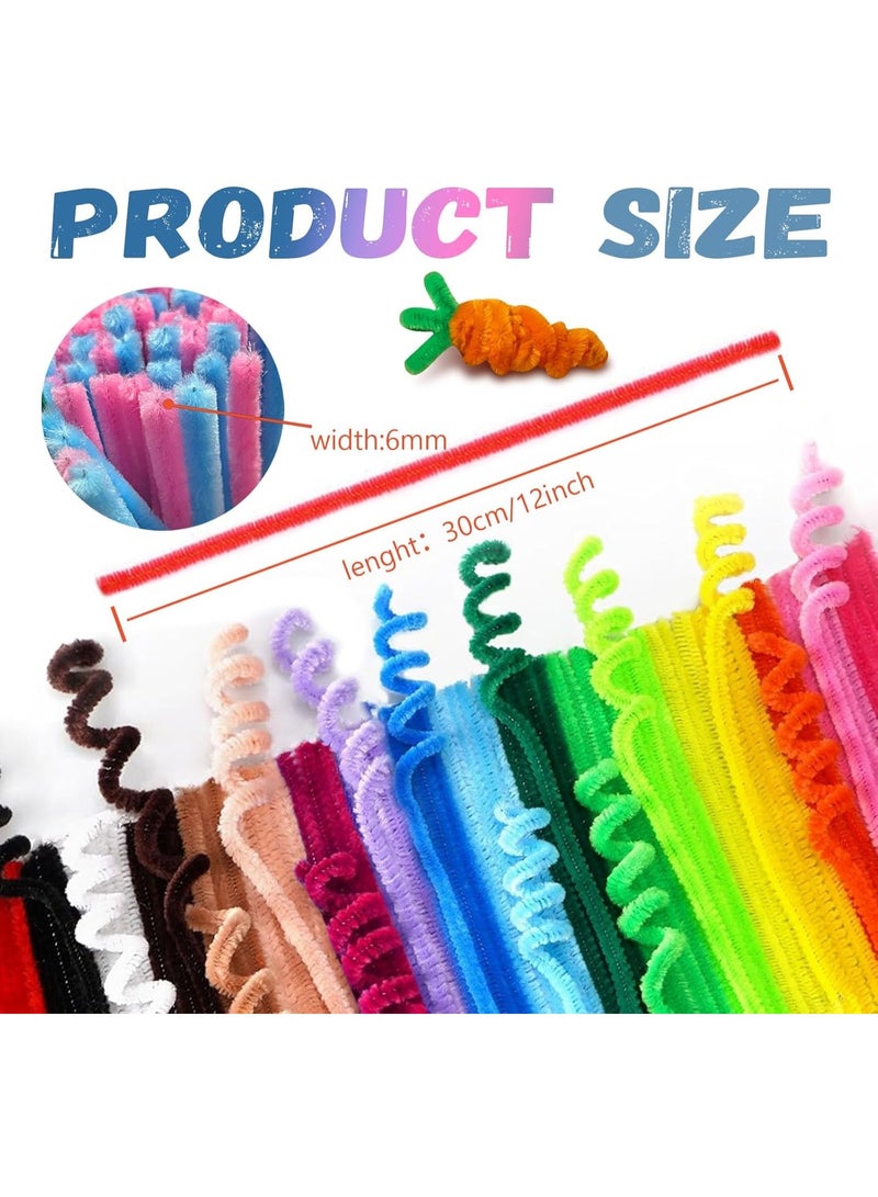 مجموعة أعواد تشكيل ملونة 30 قطعة – خيوط شنيون مرنة 6مم×12 بوصة للحرف اليدوية وأعمال DIY للأطفال والكبار، أدوات فنية لتزيين المنزل وصنع الهدايا والألعاب التعليمية - Image 2