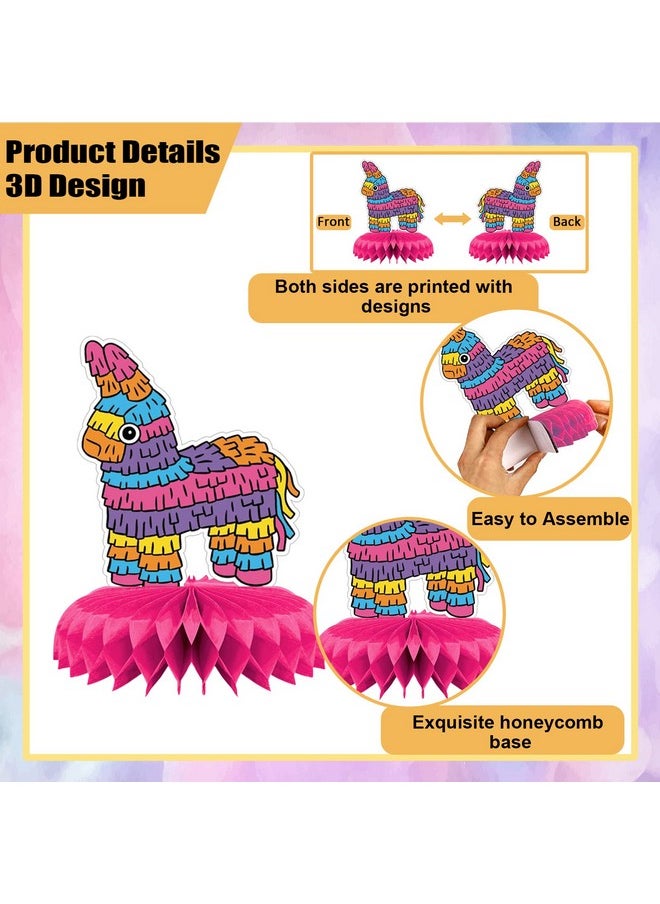 Qpout 9 Pieces Mexican Fiesta Honeycomb Table Centerpiece Colorful Hanging Paper Fans Cinco De Mayo Table Party Decorations Mexican Theme Centerpiece Day Of The Dead Decor Supplies  - Image 4