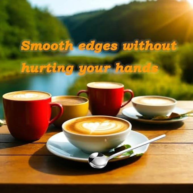 ريحني 8 قطع قهوة من الفولاذ المقاوم للصدأ جيدة للإسبريسو، حلويات السكر، حساء الآيس كريم، مجموعة 2 لون، كعكة الآيس كريم، لونين - Image 4