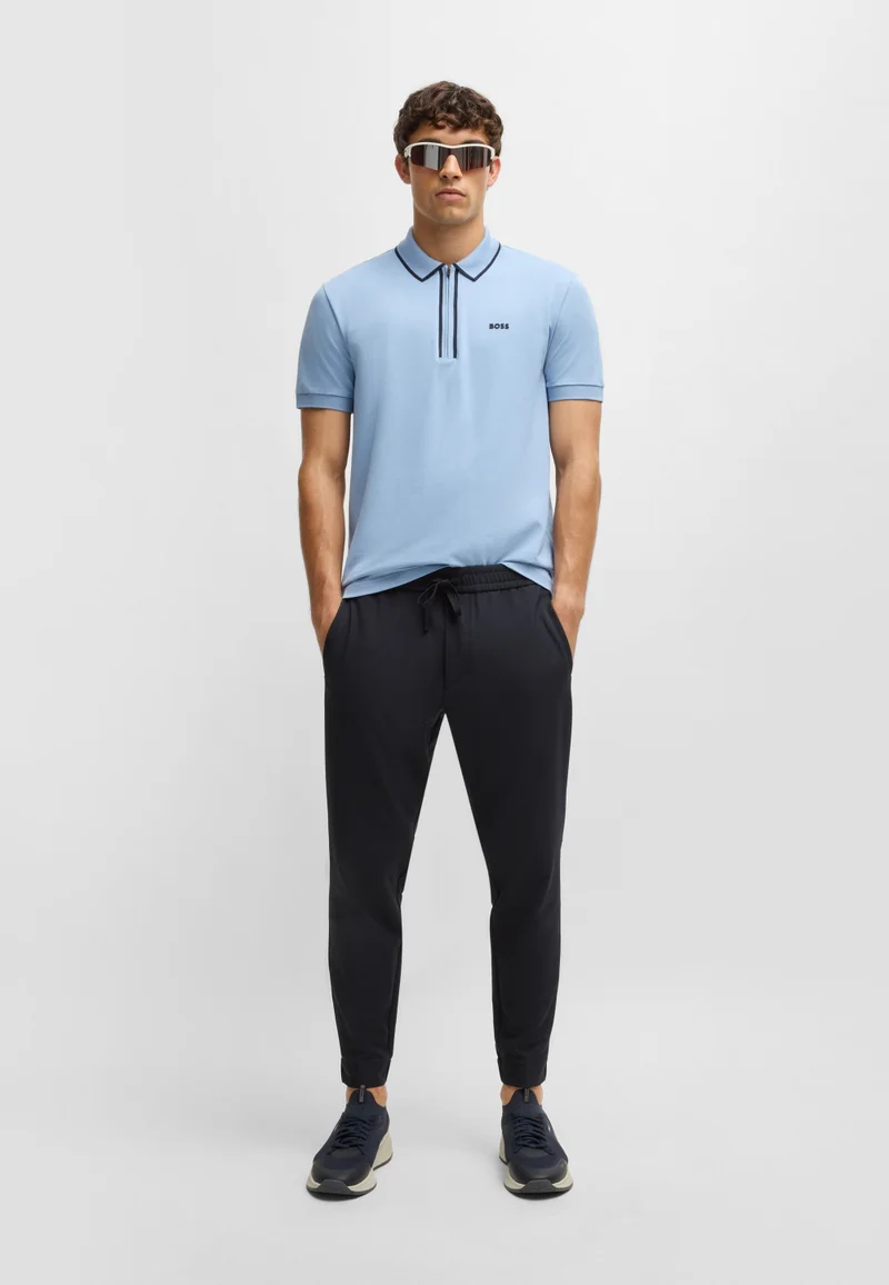 BOSS Tapered-fit trousers in water-repellent stretch fabric