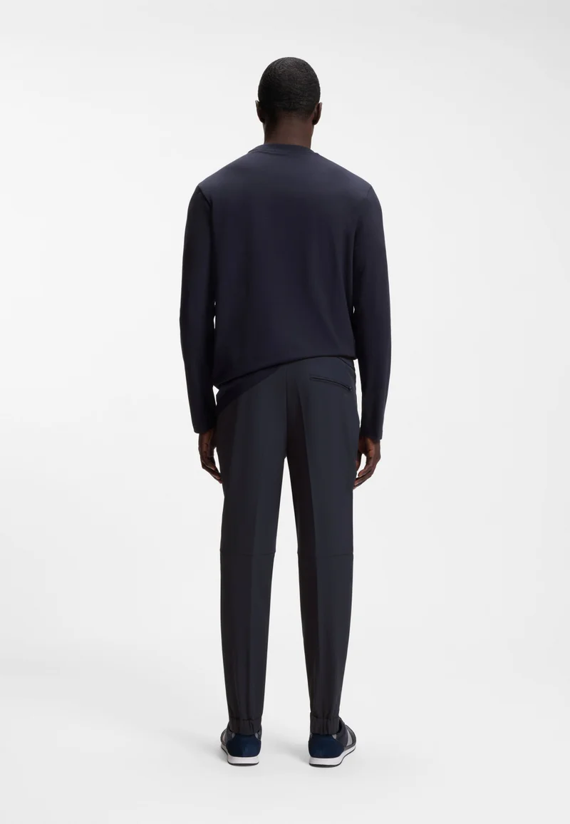 BOSS Tapered-fit trousers in water-repellent stretch fabric