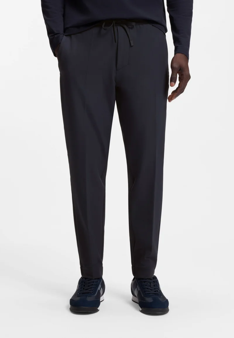 BOSS Tapered-fit trousers in water-repellent stretch fabric