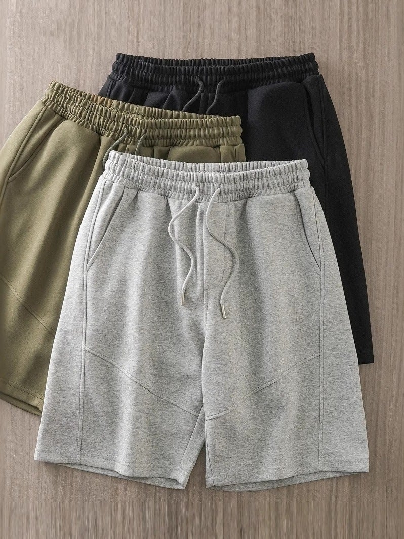 Men's Casual Shorts American Style Heavyweight Sweat Shorts Loose Fit 5/8 Length - Image 1
