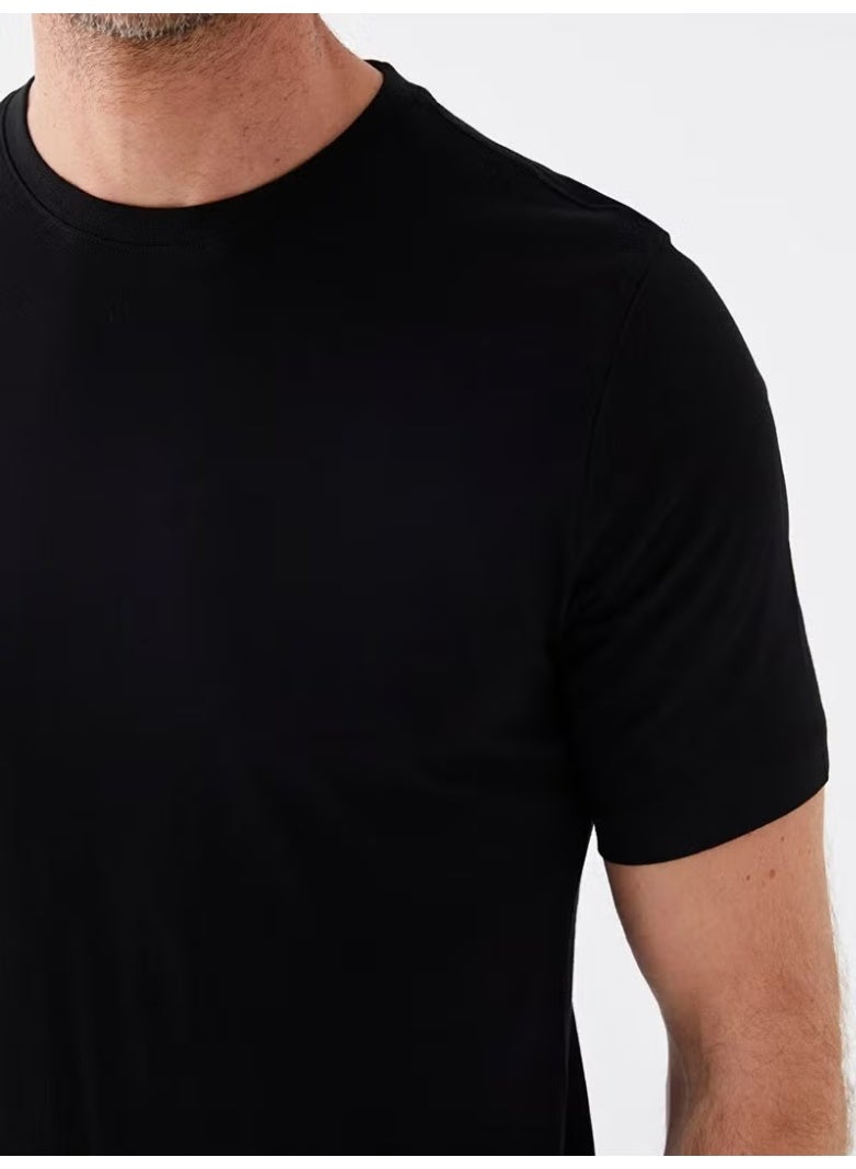 KYC Shopping Men's Black 100% Cotton Crew Neck Short Sleeve T-Shirt - Image 3