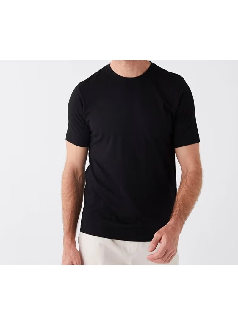 KYC Shopping Men's Black 100% Cotton Crew Neck Short Sleeve T-Shirt - Image 1