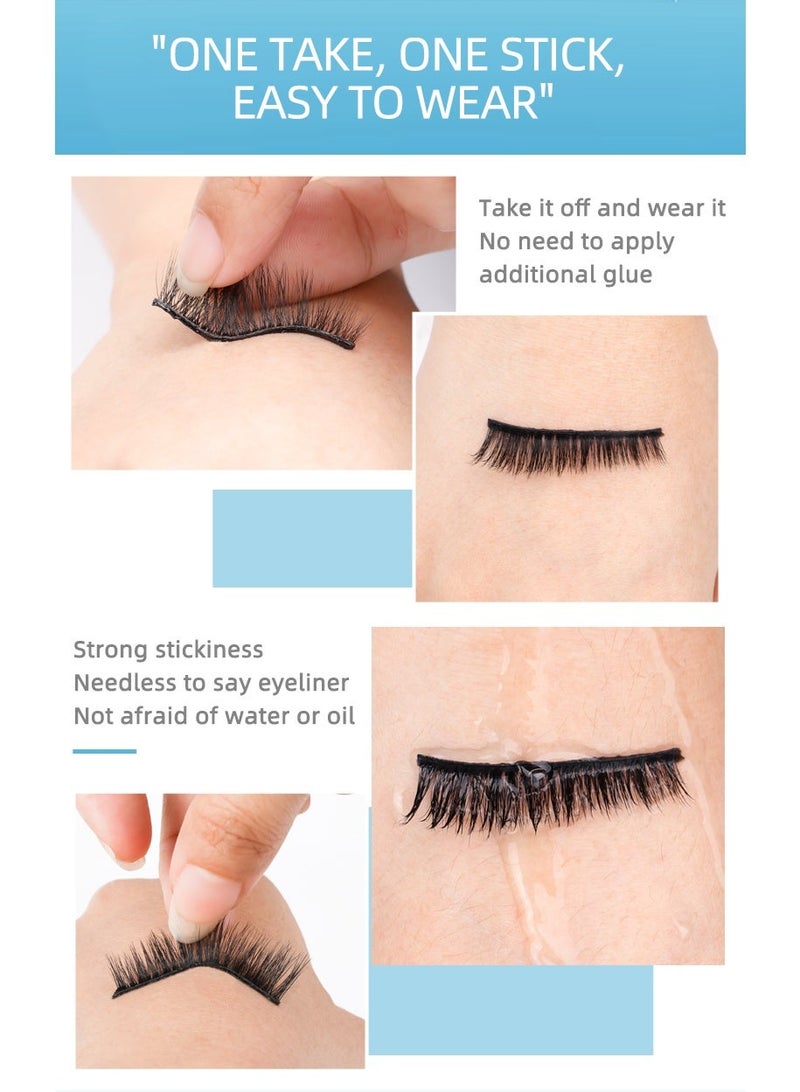5 pairs of self-adhesive eyelashes without glue, making it easy to create a beautiful look. This product is a mixed pack, a total of 5 styles, and comes with a clip with the package for easy wearing. The product is easy to wear, waterproof, reusable, natural and beautiful, and magnifies the eyes. - Image 4
