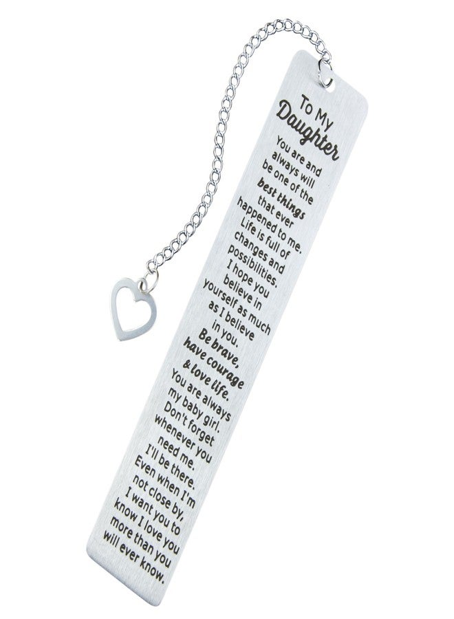 WACANTIC Daughter Metal Bookmark - Inspirational Graduation Gift for Daughter, Birthday Gifts for Daughter Girl, College Graduation Daughter Gift from Mom, Stainless Steel Bookmark Metal Bookmarks for Women - Image 1