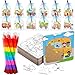 Fullhawl 12 Sets Transportation Puzzles Traffic Theme Color Your Own Puzzles DIY Construction Jigsaw Craft with 12 Stackable Crayons and 12 Bags for Construction Gifts Birthday Party Supplies12 Car - Image 2