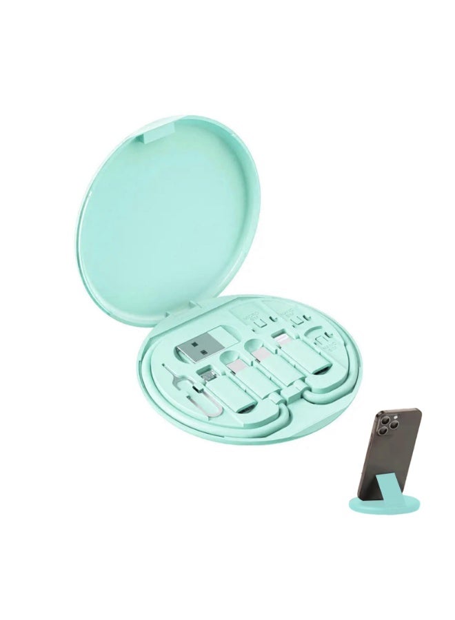 NIBEMINENT Multifunctional Data Cable Storage Box Adaptor for USB-C and Micro-USB Devices Universal Data Transfer Cable  - Image 1