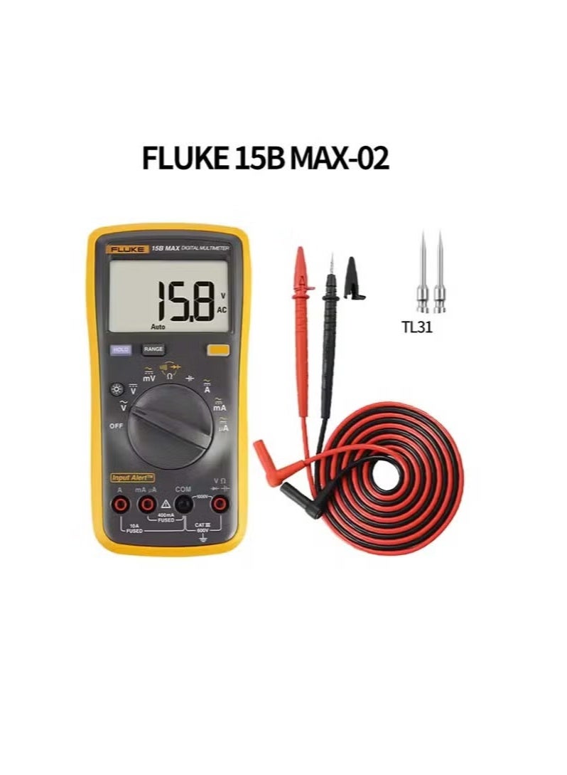 جهاز قياس متعدد رقمي Fluke 15B MAX-02 مزود بأسلاك اختبار دقيقة TL31 - طقم اختبار كهربائي دقيق