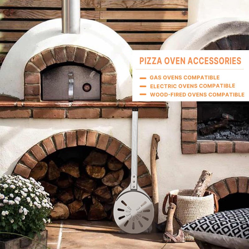 Honsdom Pizza Turning Peel, 8-inch Pizza Peel Turner Spinner, Long Handle Perforated Aluminum Pizza Peel with Silicone Hook, Pizza Oven Accessories - Image 5
