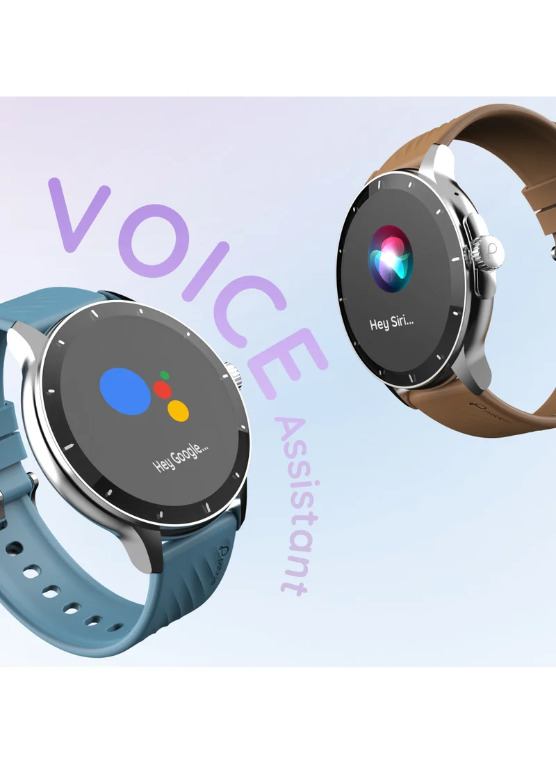 Pebble Polar 1.52" HD Round Display Smartwatch, Quick Notification, Compatible for Android & iOS, BT Calling, SpO2, Heart Rate and Sleep Monitoring, Multi Watch Faces, AI Voice Assistant, Evening grey