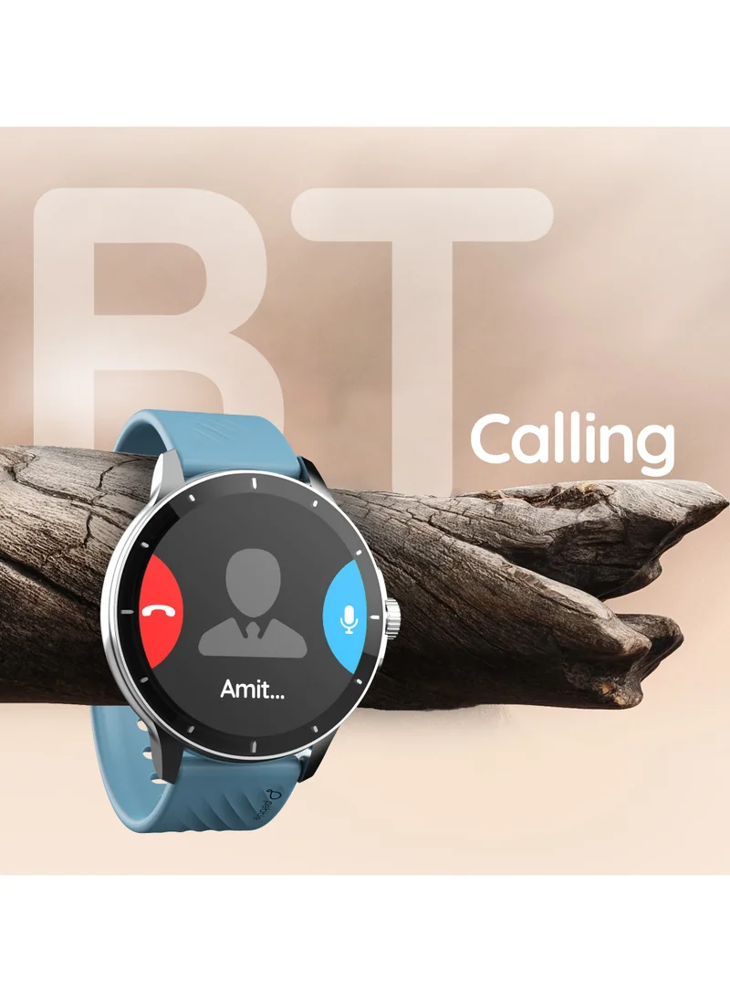 Pebble Polar 1.52" HD Round Display Smartwatch, Quick Notification, Compatible for Android & iOS, BT Calling, SpO2, Heart Rate and Sleep Monitoring, Multi Watch Faces, AI Voice Assistant, Evening grey