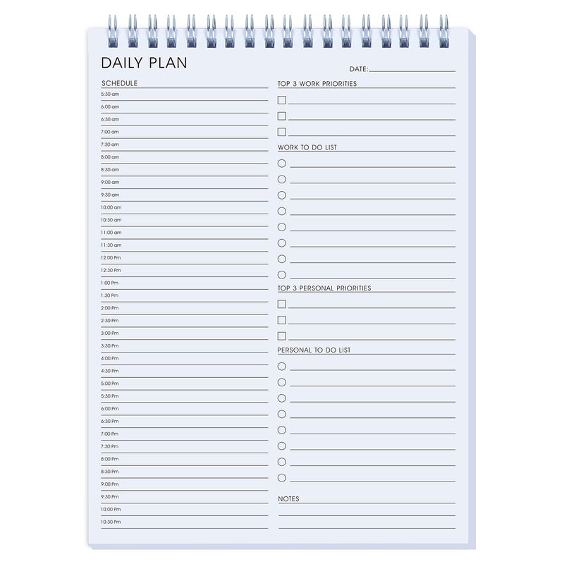 KAICN Daily Shedule Planner Half-Hourly Appointment Planner Personal Organizer with Work To-Do List, Priorities, 105 Days for Productivity Planner, No Bleed Everyday Planner, Daily Schedule, 6.5 x 9.8 - Image 1