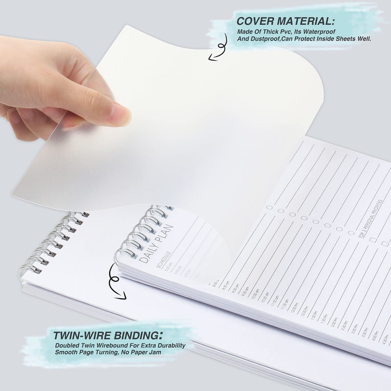 KAICN Daily Shedule Planner Half-Hourly Appointment Planner Personal Organizer with Work To-Do List, Priorities, 105 Days for Productivity Planner, No Bleed Everyday Planner, Daily Schedule, 6.5 x 9.8 - Image 4