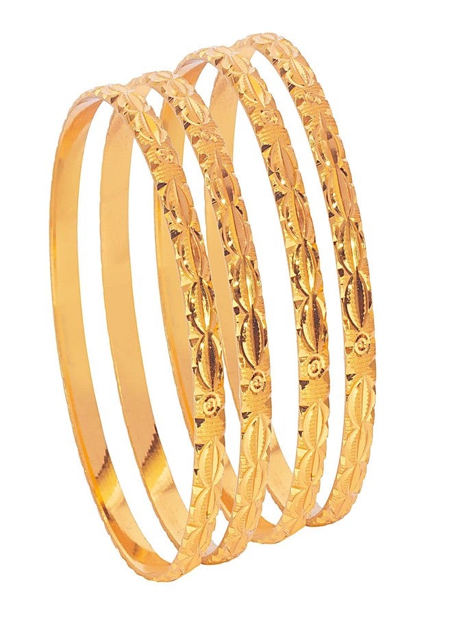 Bodha Traditional Indian Gold Plated Traditional Designer Bangles for Women (Pack of 4) SJ_3377_2.4 - Image 1