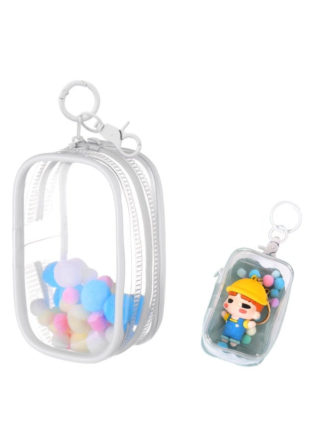 هيدفانا حقيبة تخزين شفافة، حقيبة تخزين شفافة، حقيبة تخزين دمى صغيرة، سلسلة مفاتيح تخزين كرتونية، مقاومة للماء والغبار، حقيبة ظهر مزخرفة - Image 1