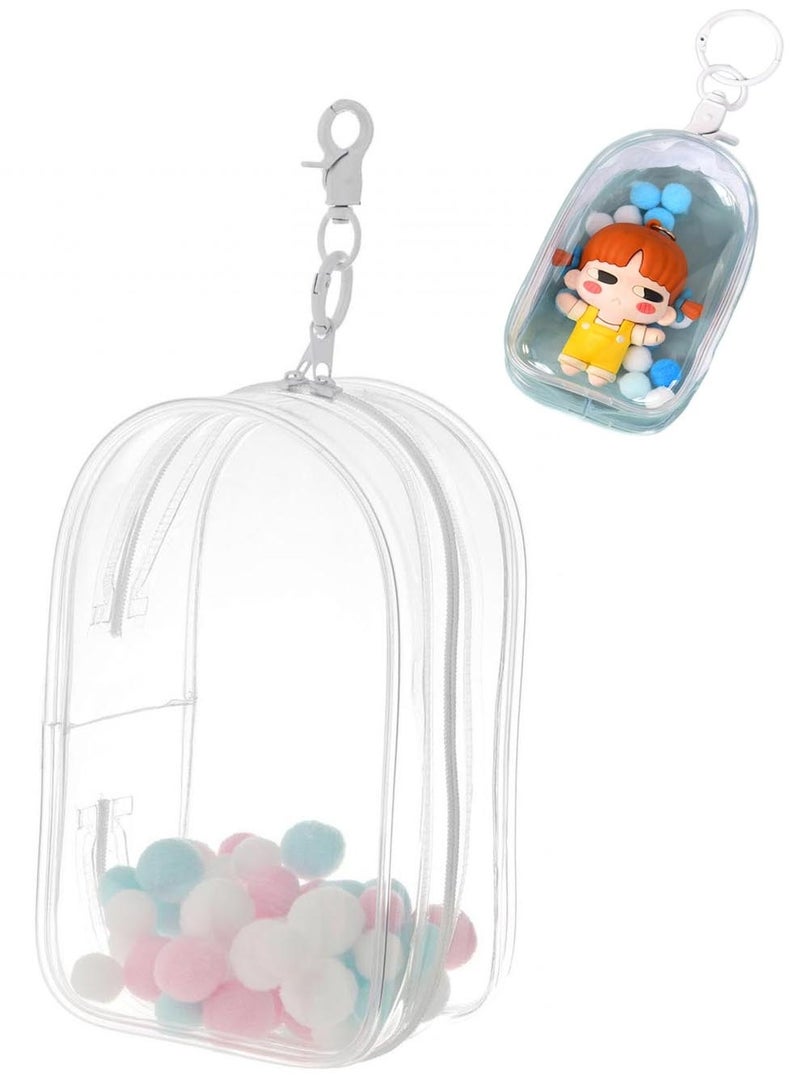 هيدفانا حقيبة تخزين شفافة، حقيبة تخزين شفافة، حقيبة تخزين دمى صغيرة، سلسلة مفاتيح تخزين كرتونية، مقاومة للماء والغبار، حقيبة ظهر مزخرفة - Image 2