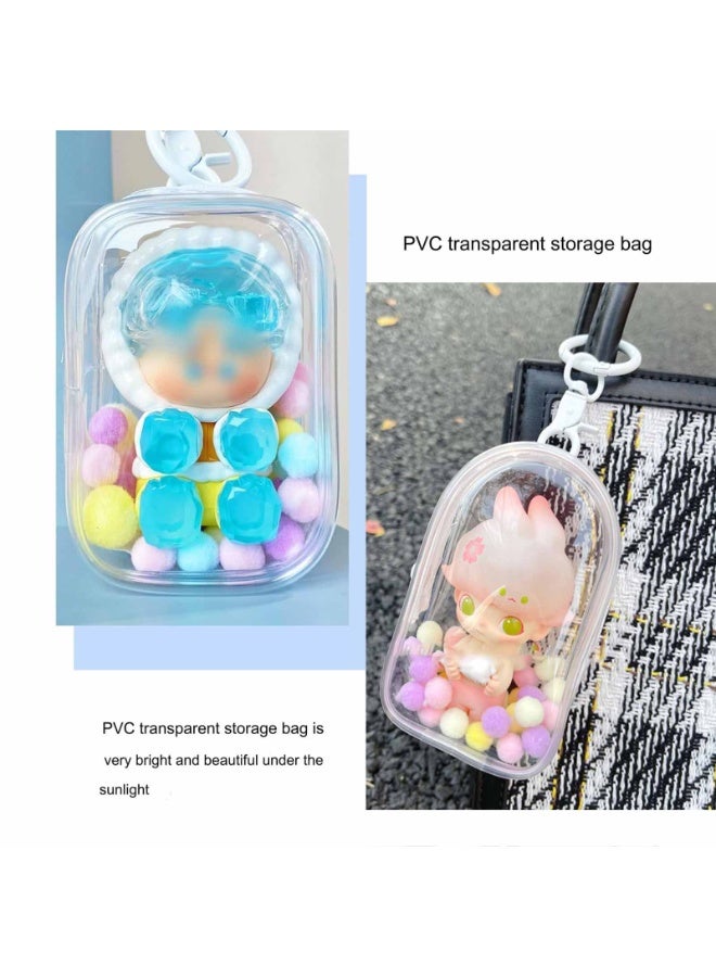 هيدفانا حقيبة تخزين شفافة، حقيبة تخزين شفافة، حقيبة تخزين دمى صغيرة، سلسلة مفاتيح تخزين كرتونية، مقاومة للماء والغبار، حقيبة ظهر مزخرفة - Image 5