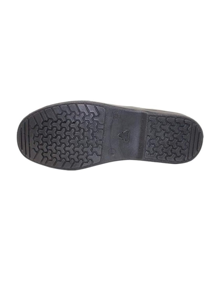 عباسلي حذاء رجالي أسود من الجلد للسلامة مصنوع من شبكة خفيفة الوزن مريحة قابلة للتنفس بأصابع فولاذية بتصميم صناعي مقاوم للانزلاق (45، برباط) - Image 2