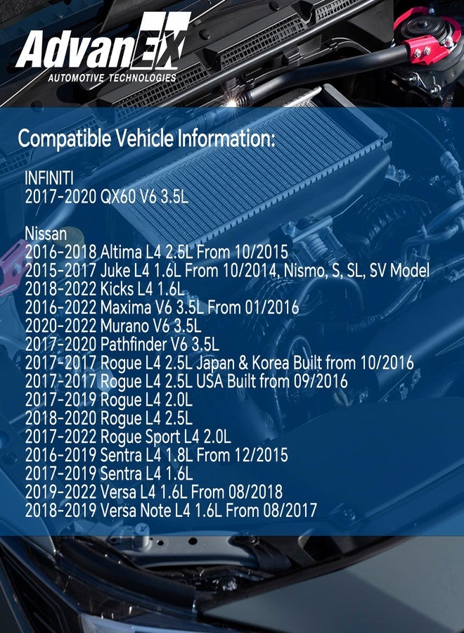 AdvanEX 226805RB0A Mass Air Flow Sensor MAF Compatible with Infiniti QX60 Nissan Altima/Juke/Kicks/Maxima/Murano/Pathfinder/Rogue/Sentra/Versa Replaces 22680BV80B 1581703 - Image 3