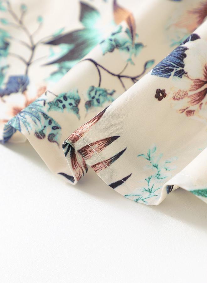 Take Two Girls Floral Print Sleeveless Top And Elasticated Waistband Shorts Set - Image 2