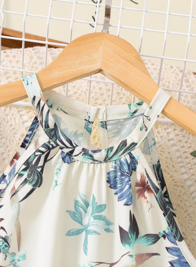 Take Two Girls Floral Print Sleeveless Top And Elasticated Waistband Shorts Set - Image 4