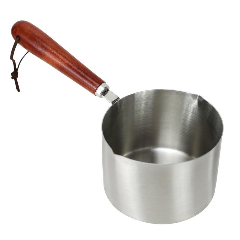 EIKS Stainless Steel Double Boiler Pot Warmer Pan with Heat Resistant Handle for Melting Chocolate Butter Candle Warming Coffee Milk Tea Capacity 16oz 500ml