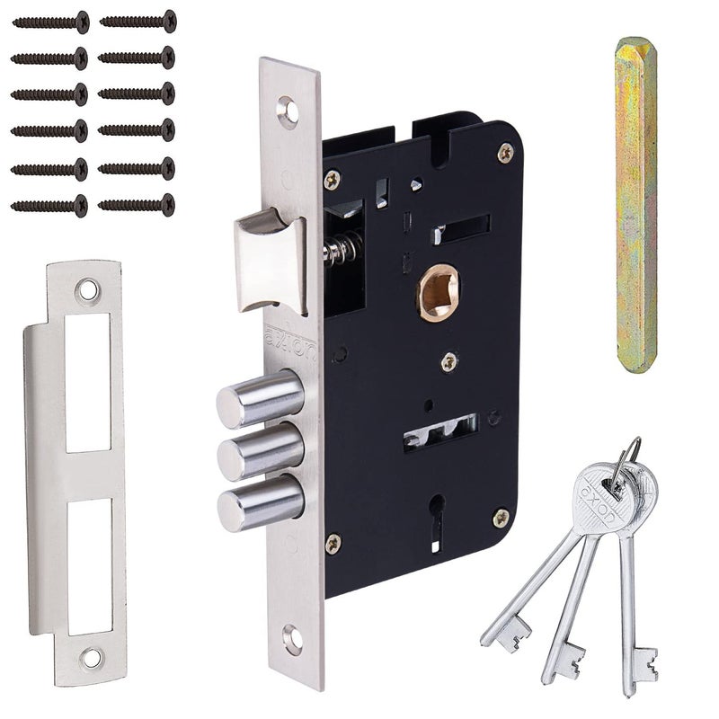 ONMAX Steel 7 Inches Mortise Handle Set with 3 Bullet Lock Body 65mm 6 Levers with Double Action and Antiue Brass Finish BML6S701MAB - Image 4