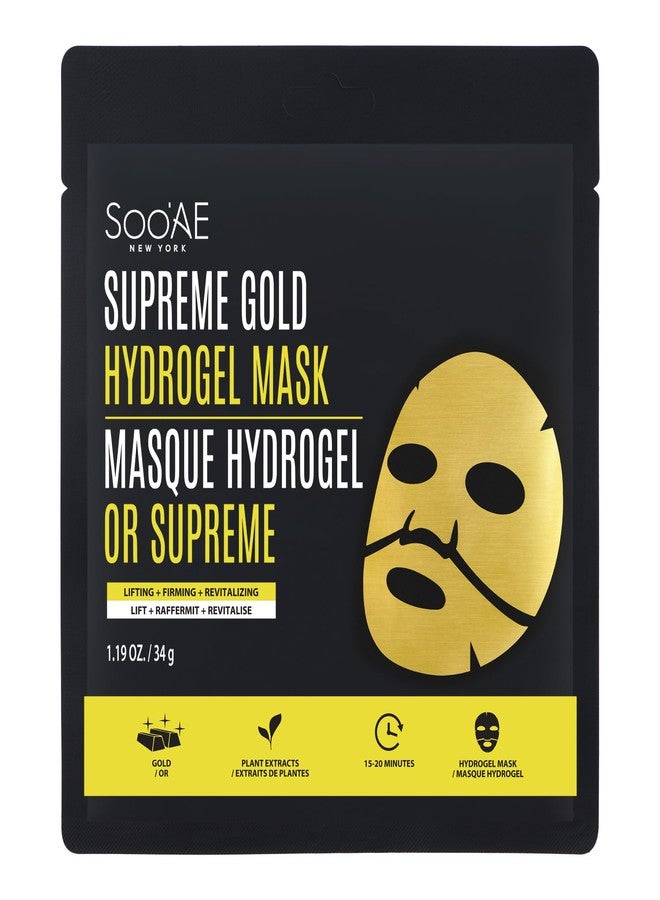 SOOAE Soo'AE Supreme Gold Hydrogel Mask - Moisturizes and Revitalizes Skin, Tightens and Lifts, Made in Korea, Plant and Gold Extracts - Image 1