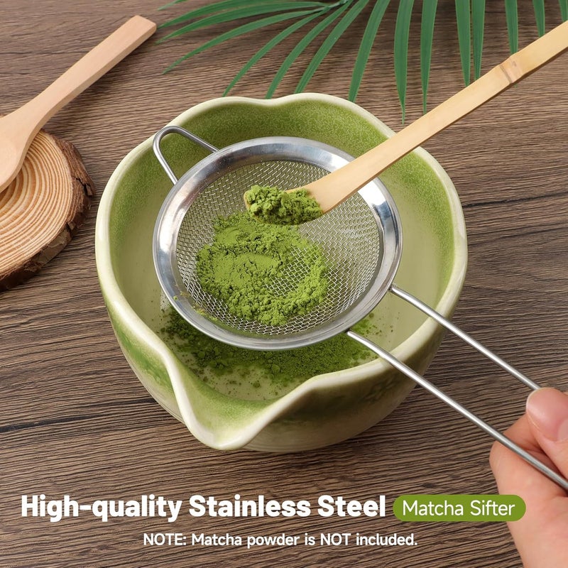TOPSKY 8pcs Matcha Stirrer Set, Matcha Whisk Set, Matcha Bowl and Whisk set, Tea Ceremony Set for Matcha Making, Bamboo Whisk (Gradient Green) - Image 4