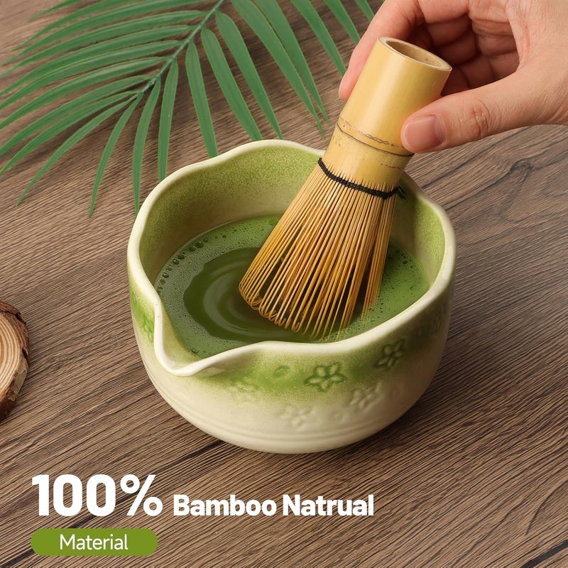 TOPSKY 8pcs Matcha Stirrer Set, Matcha Whisk Set, Matcha Bowl and Whisk set, Tea Ceremony Set for Matcha Making, Bamboo Whisk (Gradient Green) - Image 5