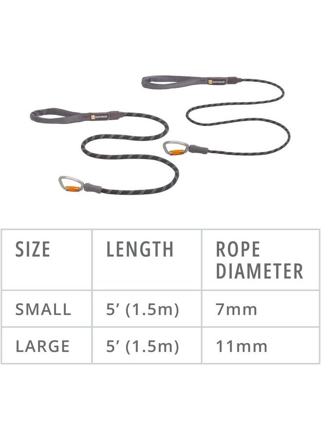 RUFFWEAR Ruffwear, Knot-a-Leash, Reflective Rope Dog Leash with Swiveling Carabiner, Obsidian Black, Small  - Image 2