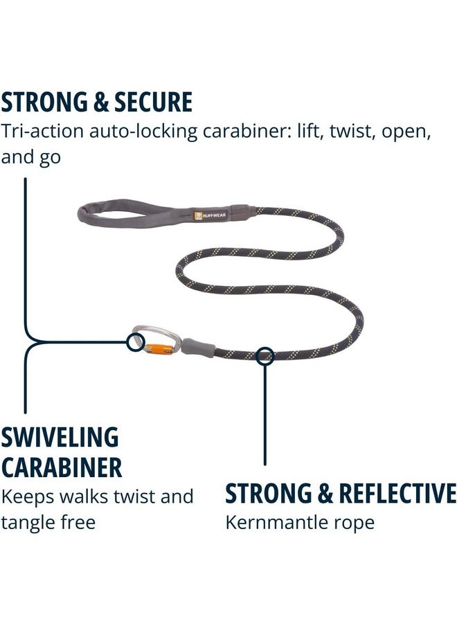RUFFWEAR Ruffwear, Knot-a-Leash, Reflective Rope Dog Leash with Swiveling Carabiner, Obsidian Black, Small  - Image 3