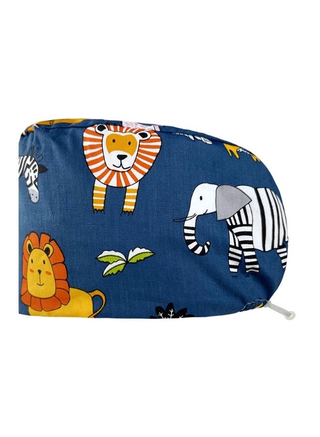 NIBEMINENT Personalized Colorful Print Cotton Hat Medical Scrubs Caps Buckle Beauty Salon Hat Lab Pet Shop HeadCover Nurse Cap Surgical Cap