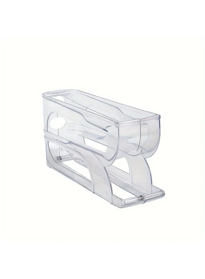 Transparent Three Tier Refrigerator Egg Storage Rack With Slide Rolling Dispenser - Image 2
