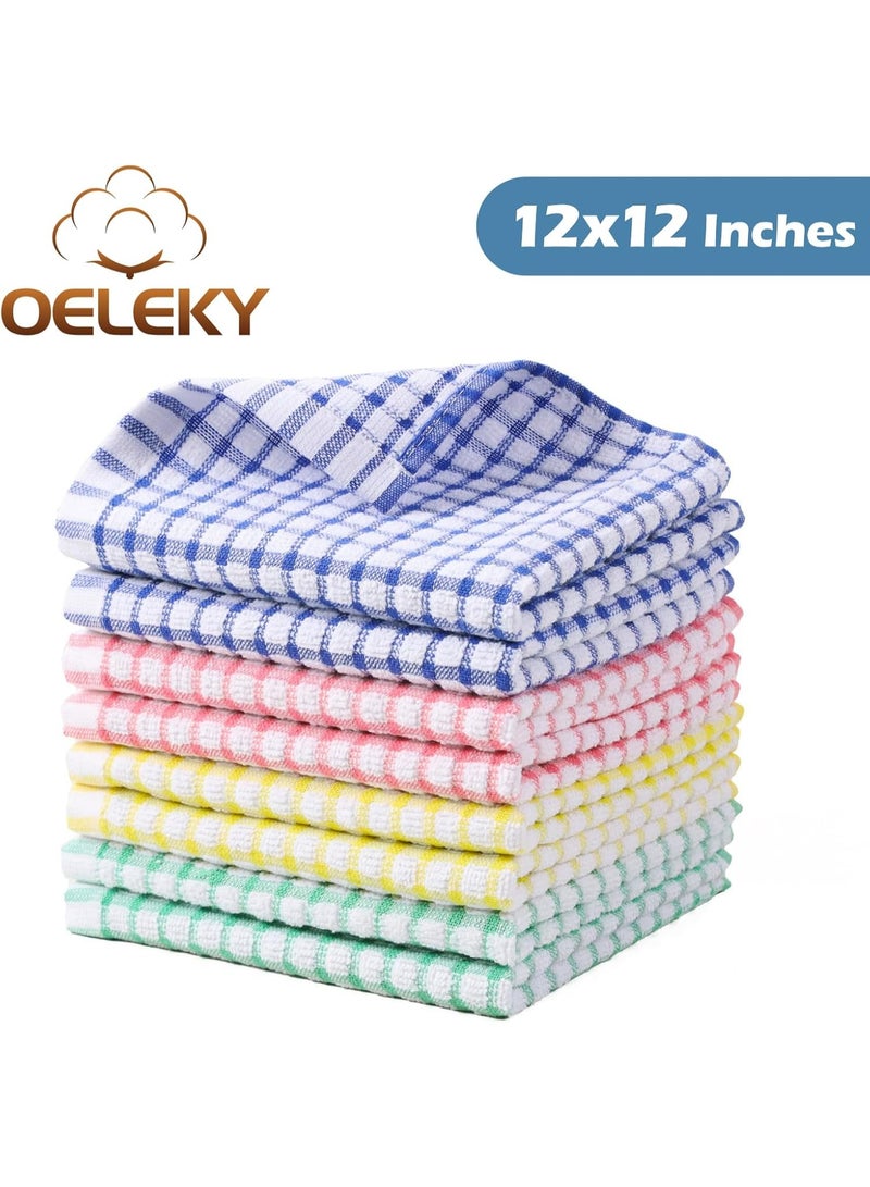 Oeleky Oeleky Dish Cloths for Kitchen Washing Dishes, Super Absorbent Dish Rags, Cotton Kitchen Dish Towels Pack of 8, 12x12 Inches - Image 2