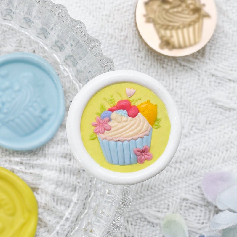 New Fire Paint Seal Head Dessert Relief Donut Cake Macaron Fire Paint Copper Head Envelope Seal Head - Image 3