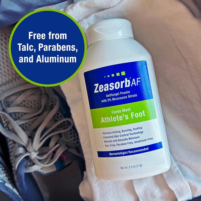 Zeasorb Super Absorbent AF Powder, Patented Odor Control Technology, with 2% Miconazole Nitrate and Soothing Aloe, Talc-Free, 2.5 oz Bottle - Image 3